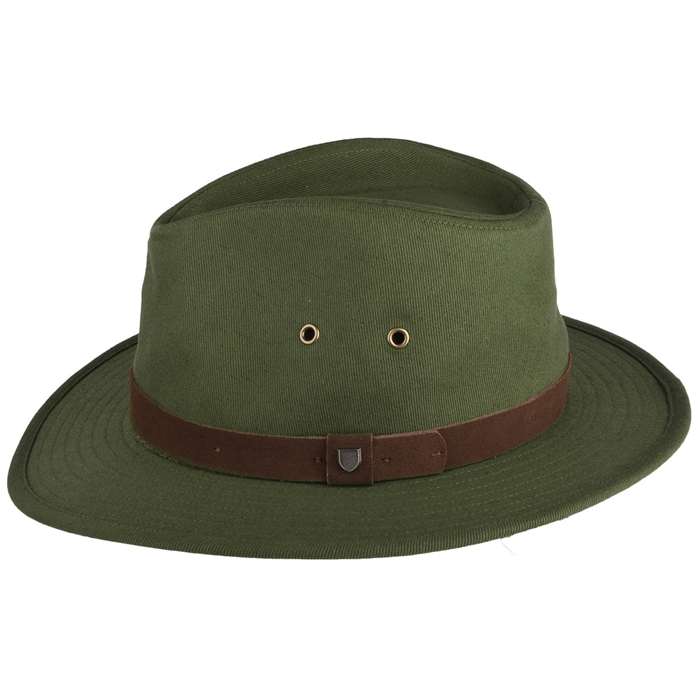 Chapeau Fedora en Coton Hydrofuge Messer X Adventure olive BRIXTON