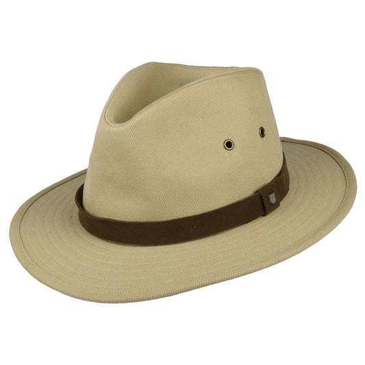 Chapeau Fedora en Coton Hydrofuge Messer X Adventure crème BRIXTON