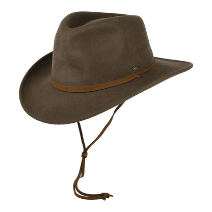 Chapeau Australien Déformable en Laine Feutrée Hydrofuge Avec Protège-Oreilles khaki SCALA