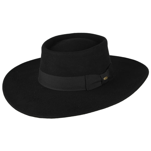 Chapeau Gaucho en Laine Feutrée Hydrofuge Hank noir SCALA