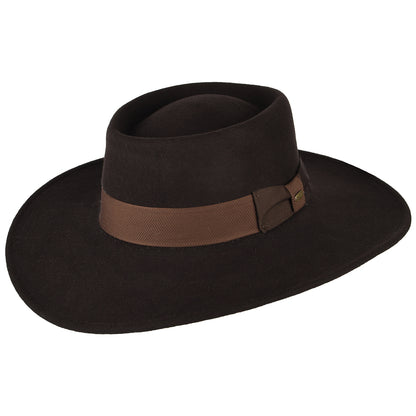 Chapeau Gaucho en Laine Feutrée Hydrofuge Hank chocolat SCALA