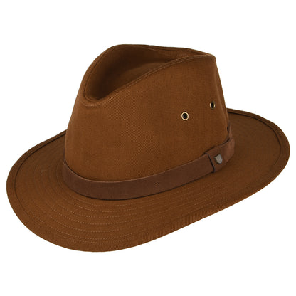 Chapeau Fedora en Coton Hydrofuge Messer X Adventure marron clair BRIXTON