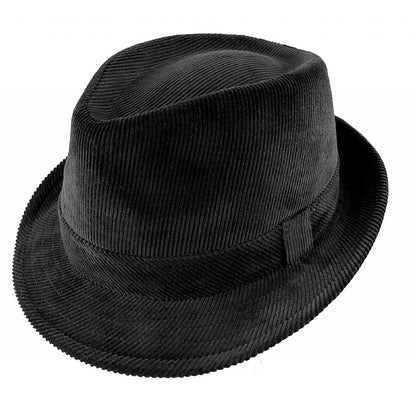 Chapeau Trilby en Velours Côtelé noir JAXON & JAMES
