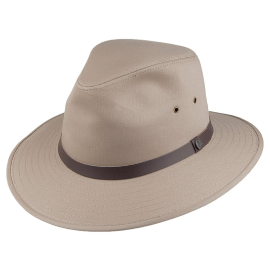 Chapeau Fedora Safari en Coton beige britannique JAXON & JAMES