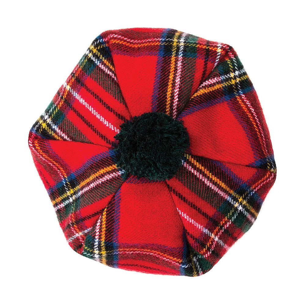 Chapeau Tam O'Shanter en Laine d'Agneau Royal Stewart rouge LOCHCARRON OF SCOTLAND
