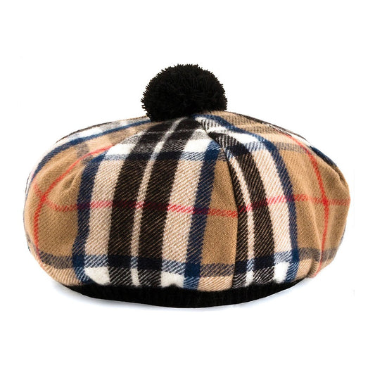 Chapeau Tam O'Shanter en Laine d'Agneau Thomson Camel LOCHCARRON OF SCOTLAND
