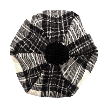 Chapeau Tam O'Shanter en Laine d'Agneau Stewart Dress gris LOCHCARRON OF SCOTLAND