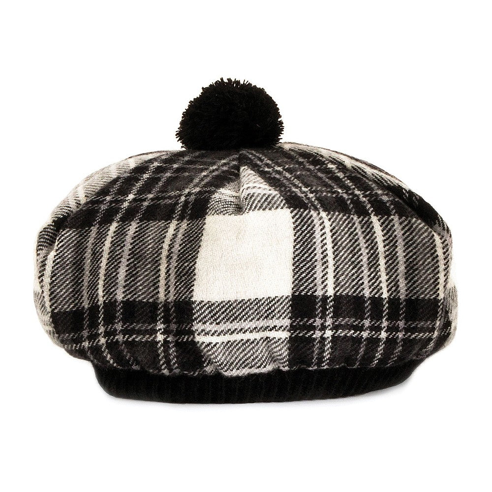 Chapeau Tam O'Shanter en Laine d'Agneau Stewart Dress gris LOCHCARRON OF SCOTLAND