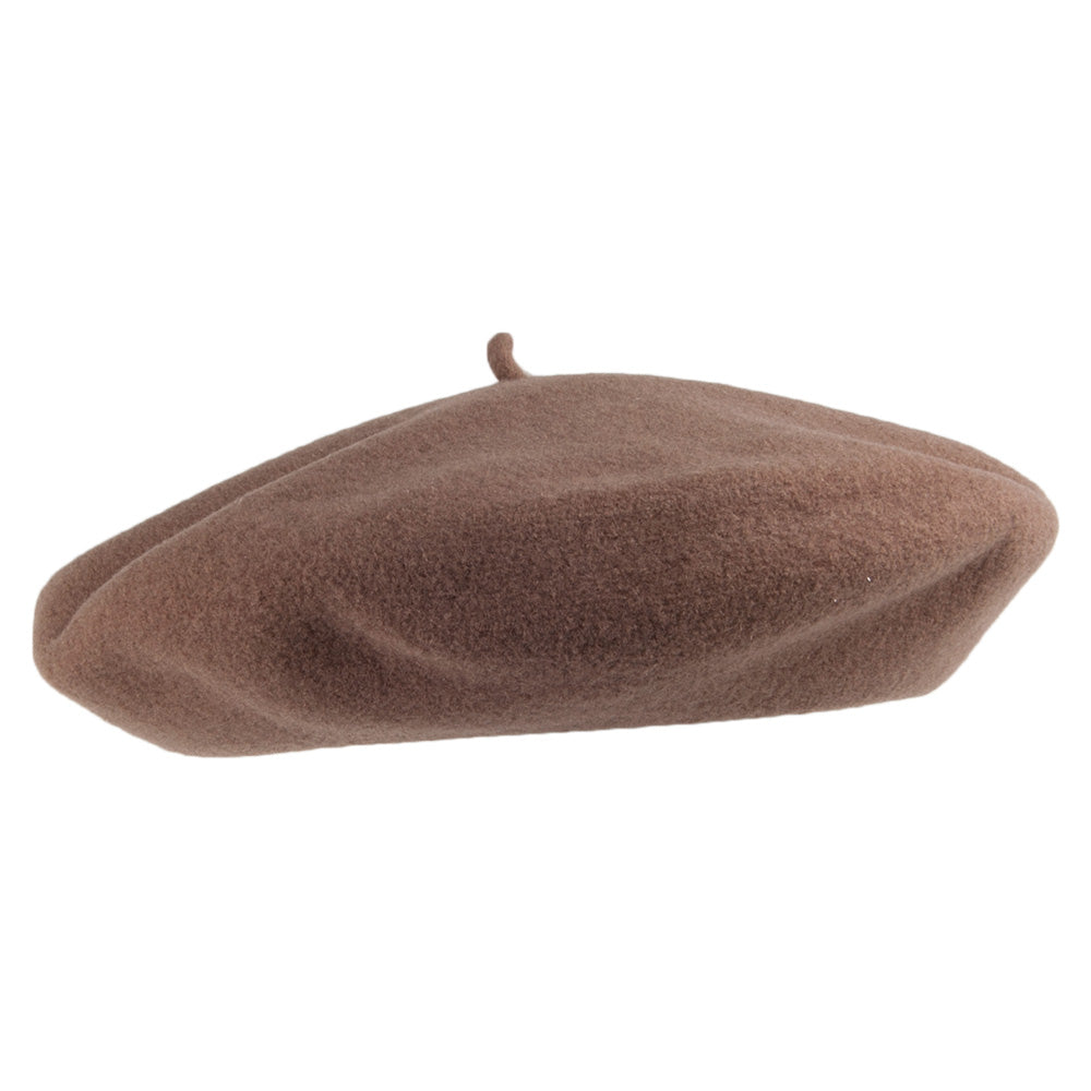 Béret Authentique en Laine Mérinos marron clair LAULHÈRE