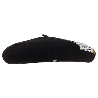 Béret en Laine Mérinos Eridan Vintage Patch noir LAULHÈRE
