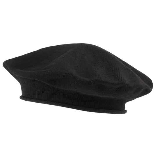 Béret en Coton 29cm de Diamètre noir SUR LA TÊTE