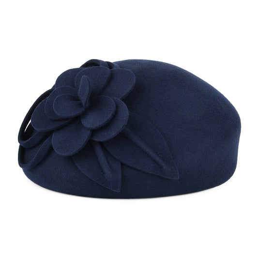 Béret Rigide en Laine Feutrée Marina bleu marine FAILSWORTH