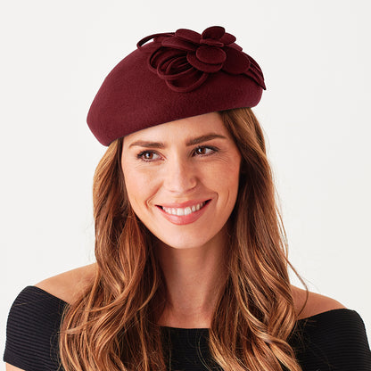 Béret Rigide en Laine Feutrée Marina vin FAILSWORTH