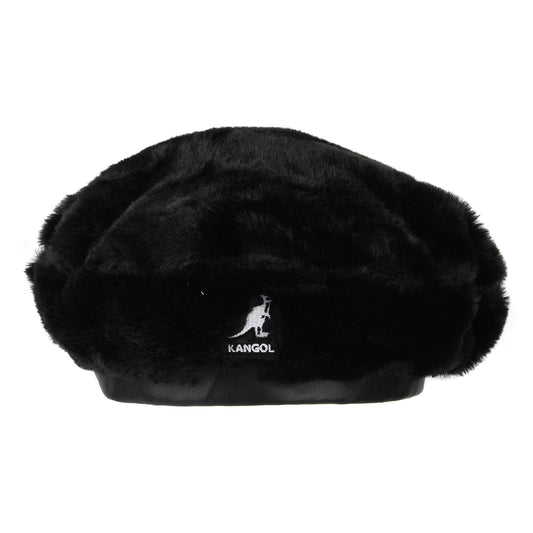 Béret en Fausse Fourrure noir KANGOL
