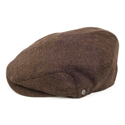 Casquette Plate à Chevrons et Visière Allongée marron JAXON & JAMES