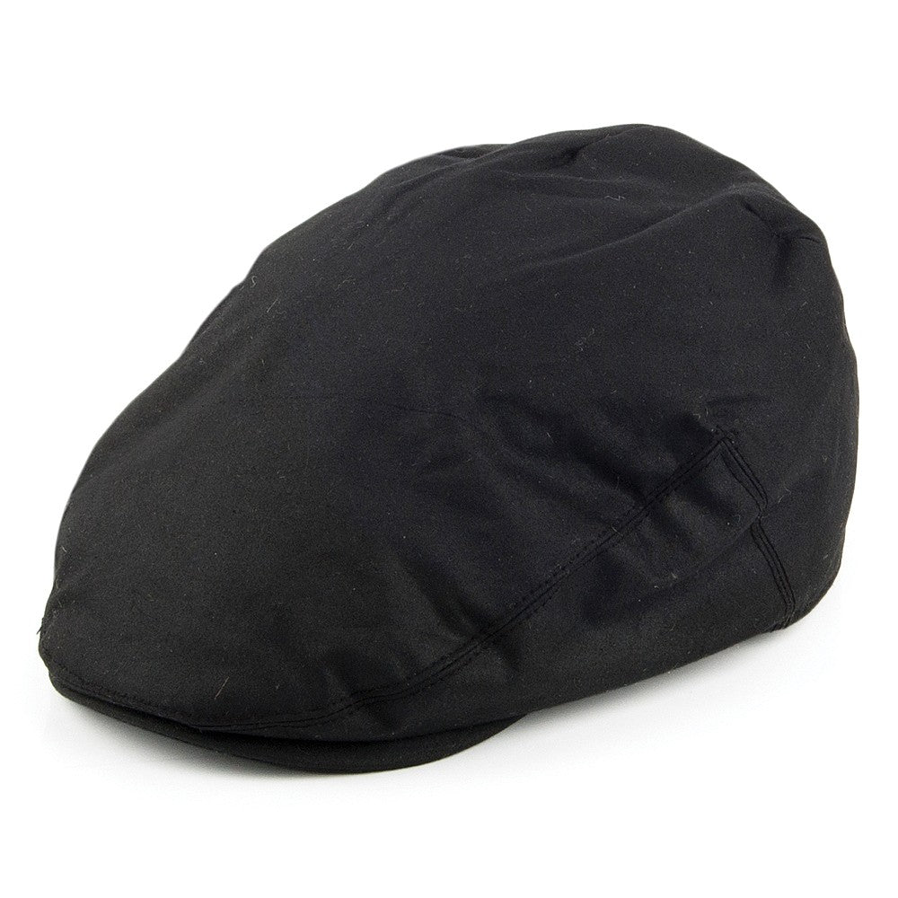 Casquette Plate en Coton Ciré Britannique noir FAILSWORTH