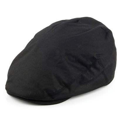 Casquette Plate en Coton Ciré Britannique noir FAILSWORTH