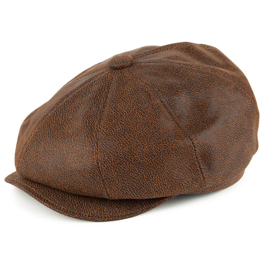 Casquette Gavroche en Cuir marron JAXON & JAMES
