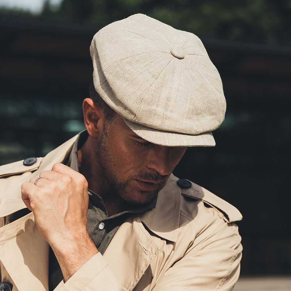 Casquette Gavroche en Lin Alfie naturel FAILSWORTH