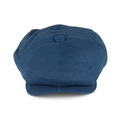 Casquette Gavroche à 8 Pans en Lin bleu CHRISTYS
