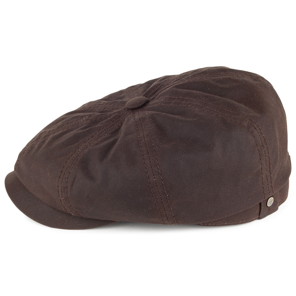 Casquette Gavroche en Coton Ciré Hatteras marron STETSON