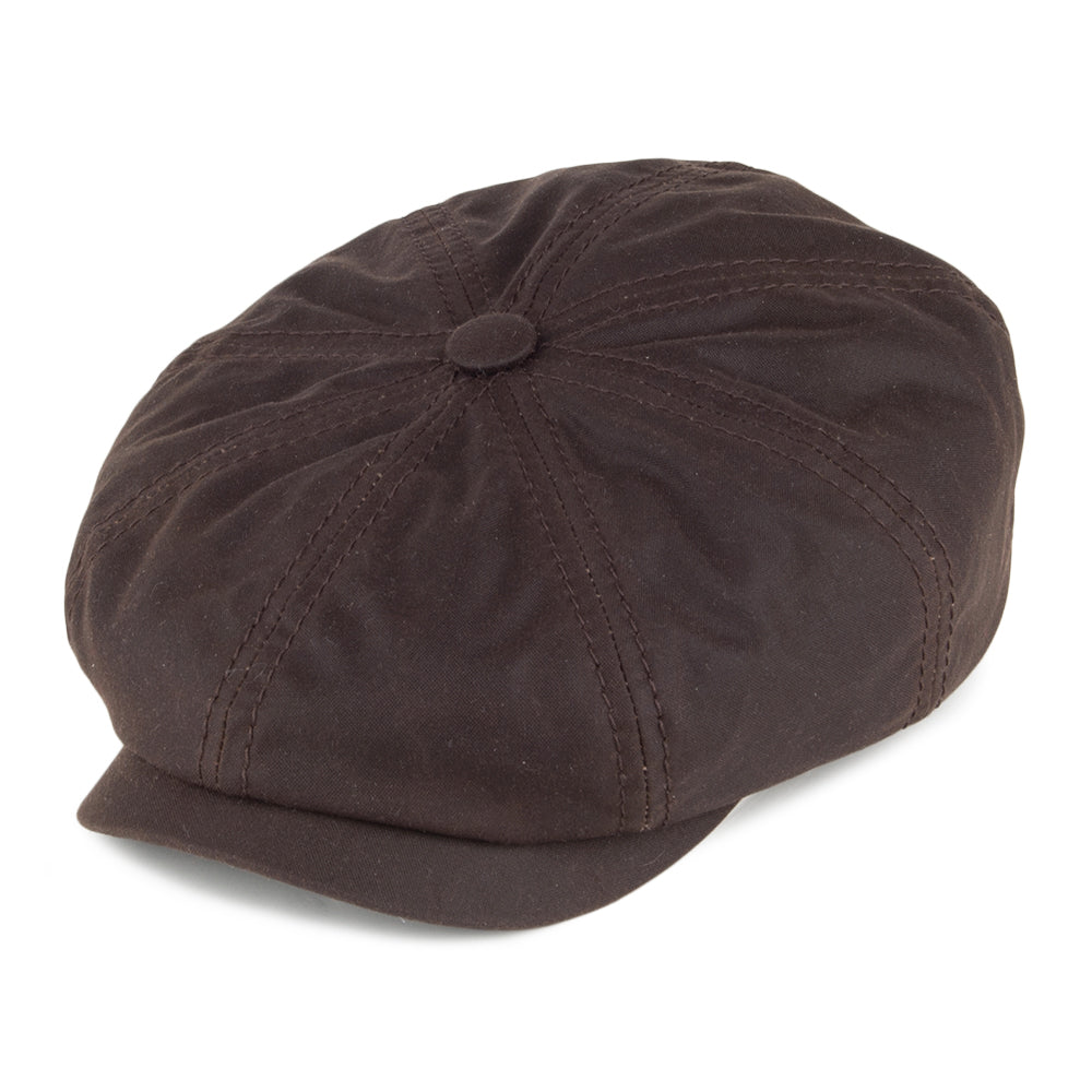 Casquette Gavroche en Coton Ciré Hatteras marron STETSON