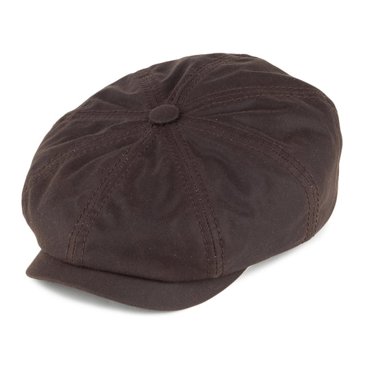 Casquette Gavroche en Coton Ciré Hatteras marron STETSON
