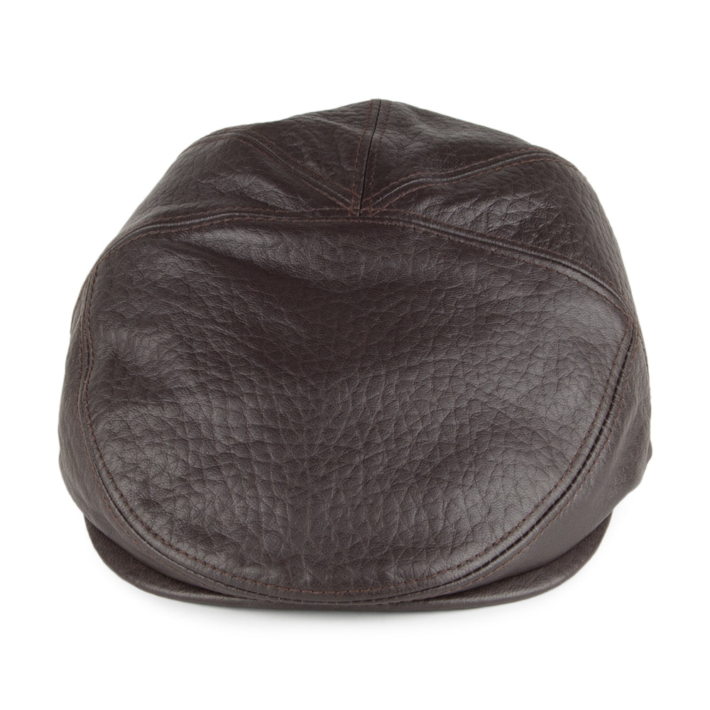 Casquette Plate en Cuir Langham marron foncé BAILEY