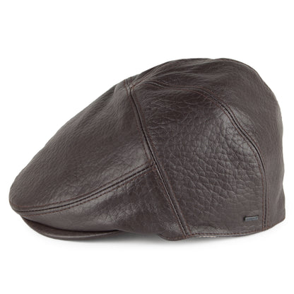 Casquette Plate en Cuir Langham marron foncé BAILEY