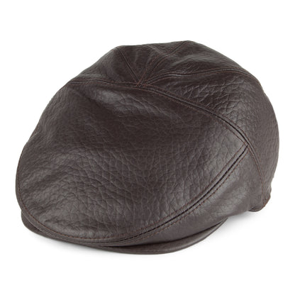 Casquette Plate en Cuir Langham marron foncé BAILEY
