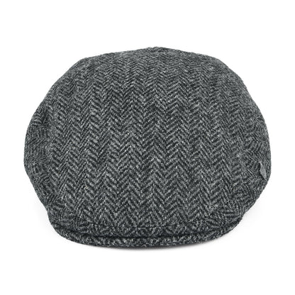Casquette Plate en HARRIS TWEED à Chevrons Stornoway gris FAILSWORTH
