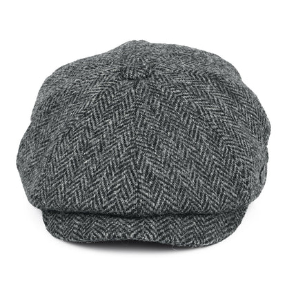 Casquette Gavroche en HARRIS TWEED à Chevrons Carloway anthracite FAILSWORTH