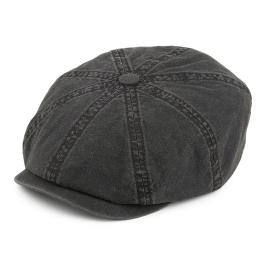 Casquette Gavroche en Coton Bio Délavé Hatteras noir STETSON
