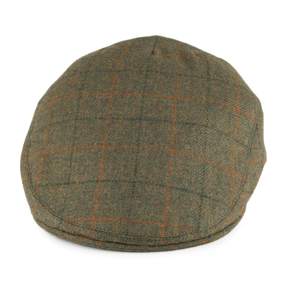 Casquette Plate en Tweed Anglais olive OLNEY