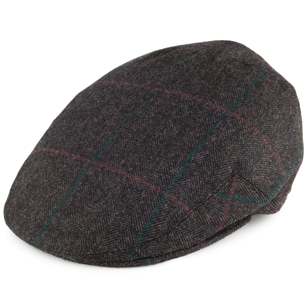 Casquette Plate en Tweed à Chevrons Kinloch marron OLNEY