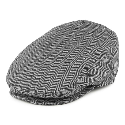 Casquette Plate à Chevrons en Pure Laine noir-ivoire JAXON & JAMES