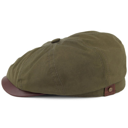 Casquette Gavroche en Coton Ciré Hatteras olive STETSON