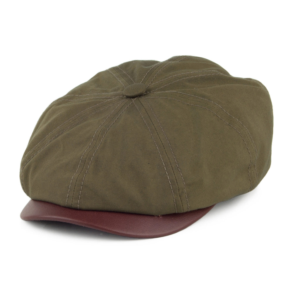 Casquette Gavroche en Coton Ciré Hatteras olive STETSON
