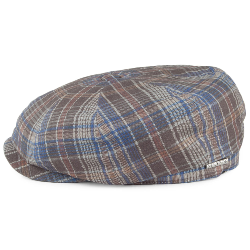 Casquette Gavroche à Carreaux bleu-gris STETSON