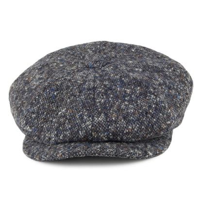 Casquette Gavroche en Donegal Tweed Chiné bleu-gris CITY SPORT