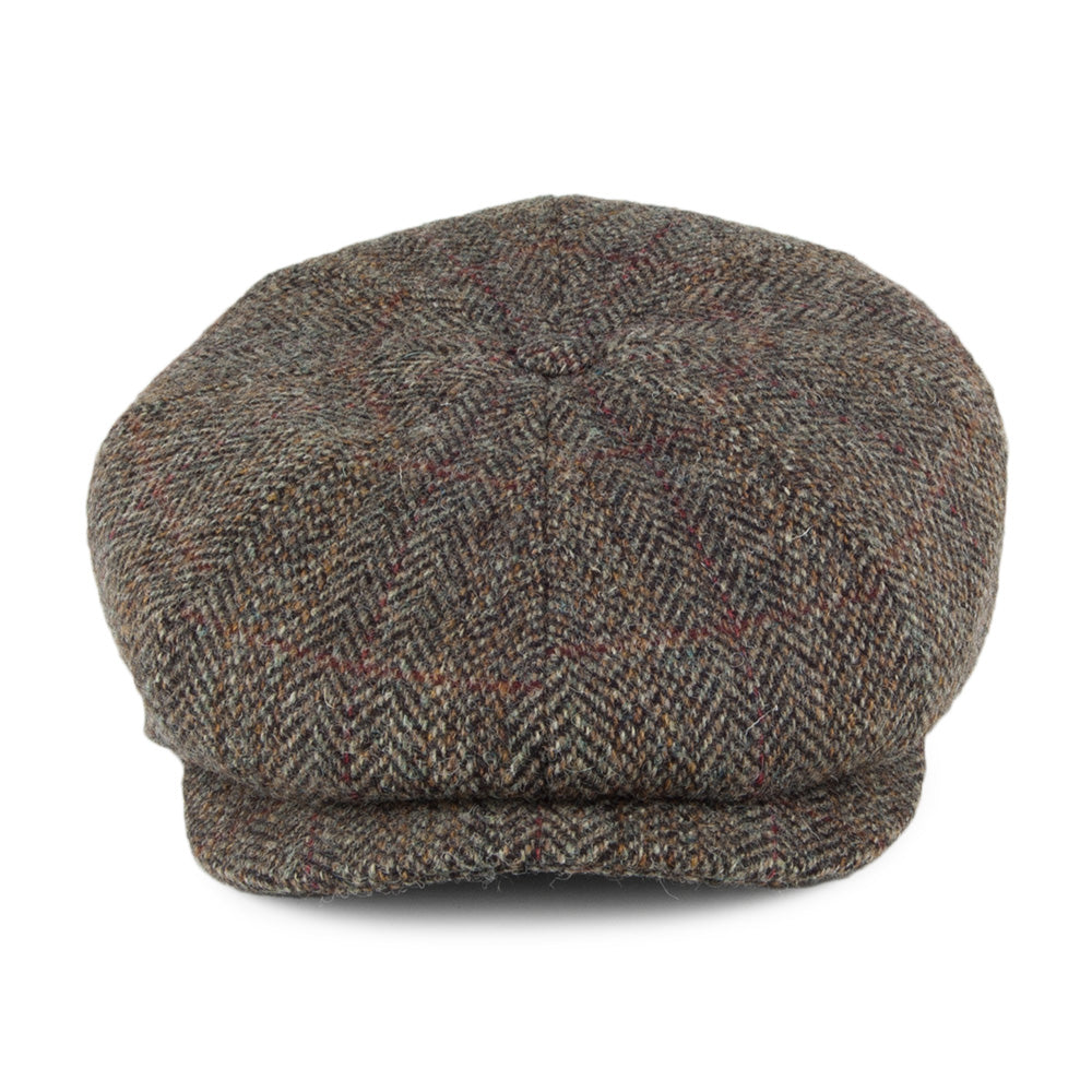 Casquette Gavroche en HARRIS TWEED à Chevrons sauge CITY SPORT