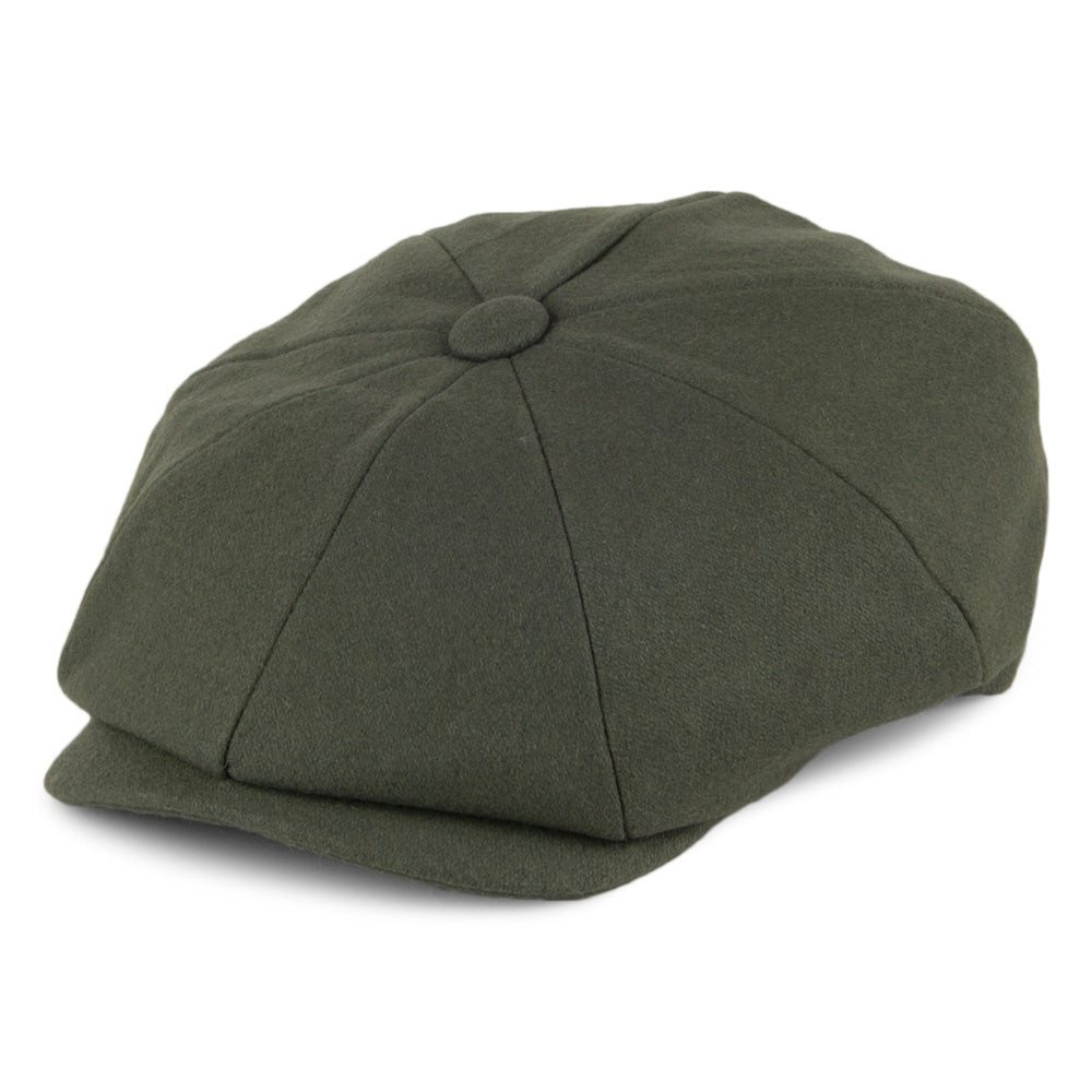 Casquette Gavroche en Laine Melton olive CHRISTYS
