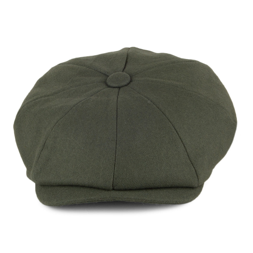 Casquette Gavroche en Laine Melton olive CHRISTYS