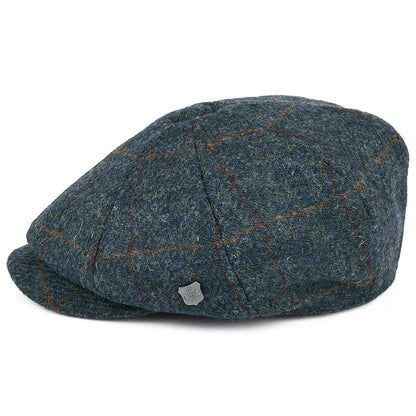 Casquette Gavroche en HARRIS TWEED à Carreaux Carloway bleu-multi FAILSWORTH