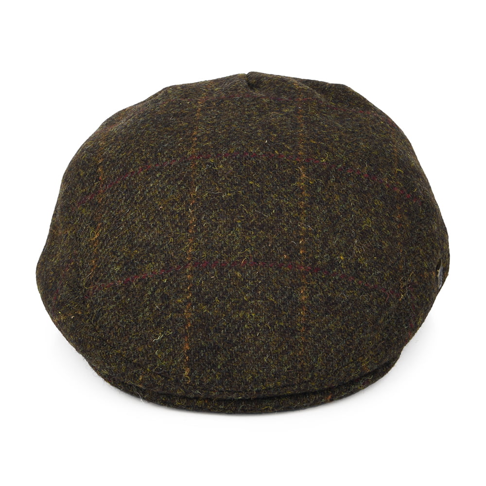Casquette Plate en HARRIS TWEED à Carreaux Stornoway tourbe FAILSWORTH