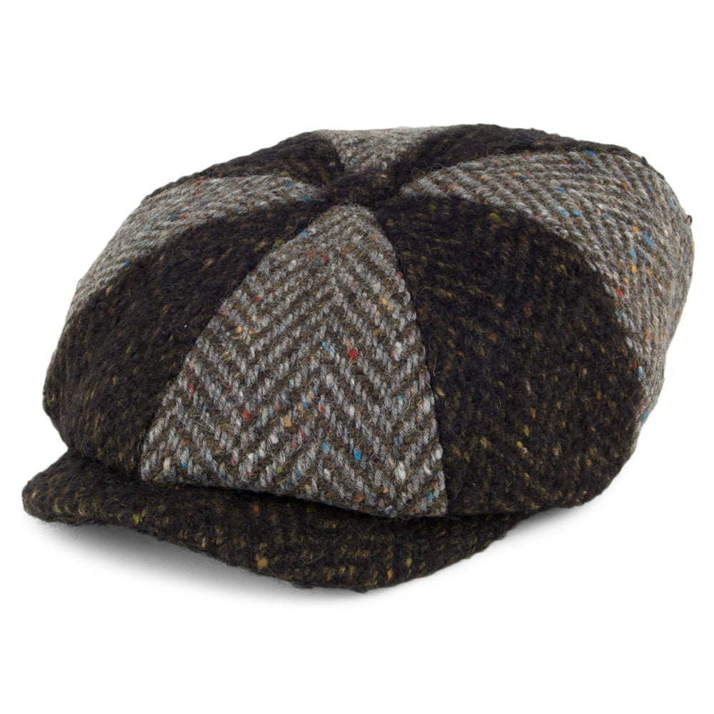 Casquette Gavroche en Tweed du Donegal Magee vert-gris FAILSWORTH