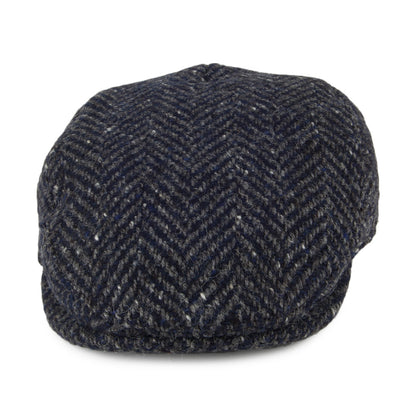 Casquette Plate en Tweed du Donegal Longford bleu marine-gris FAILSWORTH