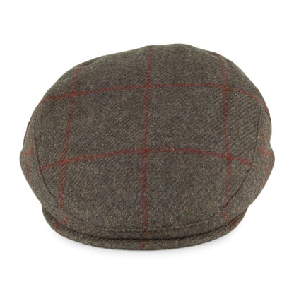 Casquette Plate en Laine à Carreaux Cambridge olive FAILSWORTH