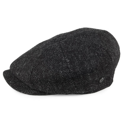 Casquette Gavroche en HARRIS TWEED Taransay noir-anthracite JAXON & JAMES