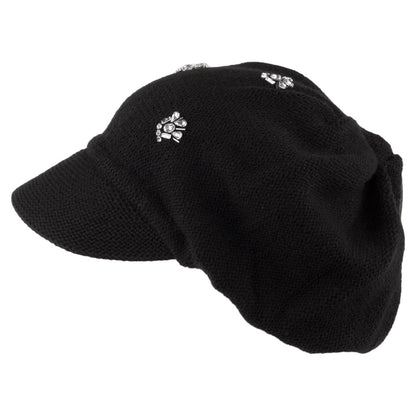 Casquette Gavroche avec Strass noir SCALA